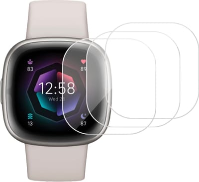 3x Screenprotector geschikt voor Fitbit Sense - Folie Screen Protector geschikt voor Fitbit Sense
