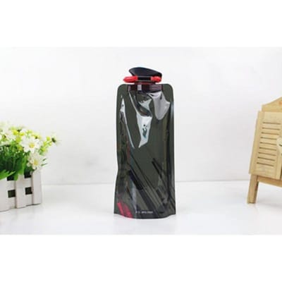 1 sac à eau pliable ultraléger portable, bouteille souple, sport de plein air, randonnée, camping, sac à eau pliable noir