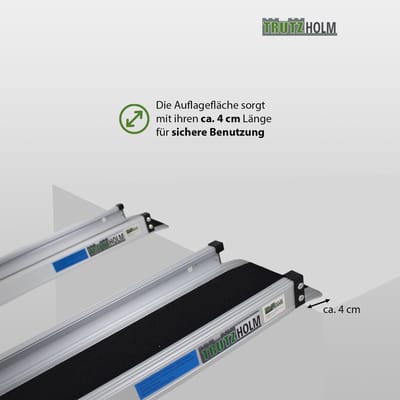 TRUTZHOLM 2 x telescopische oprijplaat 135 - 244 cm draagvermogen 272 kg aluminium rolstoelhelling antislip gecoat w.tas