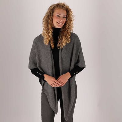 Gebreide omslagdoek - Dames - Antraciet - Antraciet / One Size