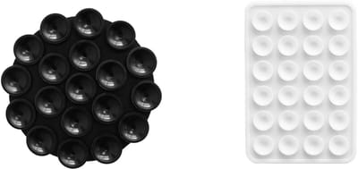 xoxo Wildhearts telefoonstickers Stick On Me Round Black + Stick On Me Square White – herbruikbare selfiestickers met zuignap – sterk en handig – geschikt voor alle telefoonhoesjes