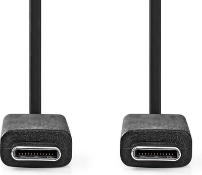 Nedis USB-Kabel - USB 3.2 Gen 2 - USB-C Male - USB-C Male - 240 W - 8K@30Hz - 20 Gbps - Vernikkeld - 1.00 m - Rond - PVC - Antraciet - Label