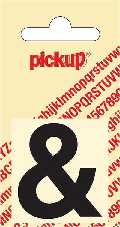 Pickup plakletter Helvetica 40 mm - zwart &