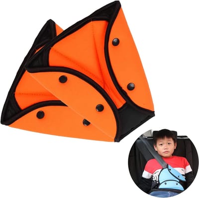 Gordel Versteller - Veiligheid Pad - Kinderen Veilig - Schokabsorberend - 23x20cm - Oranje