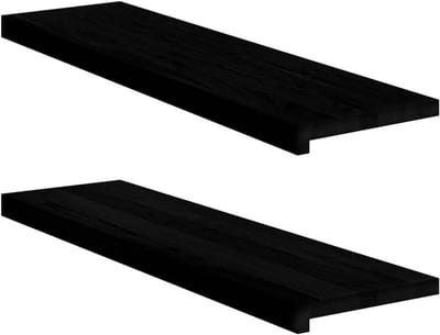 vidaXL Vensterbanken 2 st 90x30x2 cm massief eikenhout donkerbruin, raamplaat, houten traptrede, interne vensterbank, eiken vensterbank
