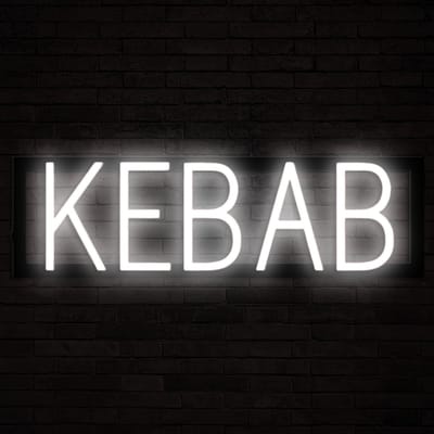 KEBAB - Lichtreclame Neon LED bord verlicht | SpellBrite | 51,63 x 16 cm | 6 Dimstanden & 8 Lichtanimaties | Reclamebord neon verlichting