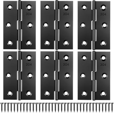 Scharnieren 75 x 50 mm - zwart roestvrij staal - afneembaar - voor zware belasting - ShopVlot