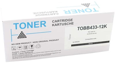 Oki TOBB433-12K - Toner Zwart - 12.000 pagina's - Huismerk Compatible - Geschikt voor OKI B 433 DN OKI B 513 DN