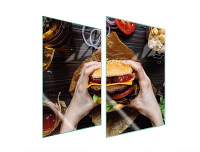TMK ArtDeko - Glazen Beschermplaat - 2x35x52 cm - Hamburger