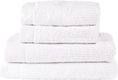 Zone Denmark Classic Handdoeken set - Set van 4 - Hoge Absorptie - 100% katoen - 600 g/m2 - 50 x 100 & 70 x 140 cm - Wit