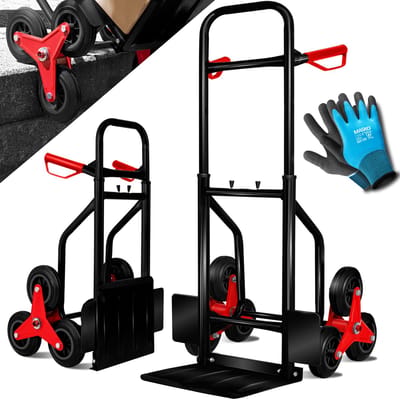 Masko® Steekwagen opvouwbaar Zakkensteekwagen draagvermogen 200kg Transportwagen Trappenklimmer plateauwagen - Zwart