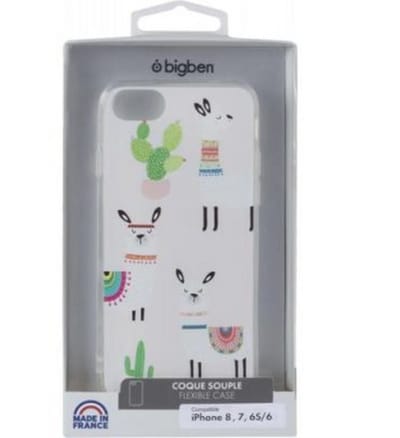 Bigben Connected, Hoesje geschikt voor iPhone 5/5S/SE - Flexibel Lama Patroon, Transparant