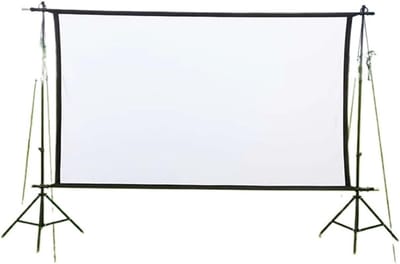 Projectiescherm Roll-up - Draagbaar Scherm - Thuisbioscoop - Dubbele Beugel - 72 inch - Wit