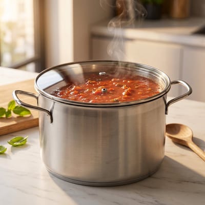 Cheqo® Soeppan RVS met Glazen Deksel - Inductie en Alle Warmtebronnen - Kookpan Vaatwasserbestendig - Roestvrij Staal - Inox - Soepketel - Aardappelpan - Pastapan - Sandwichbodem - Geschikt voor Gas Elektrisch en Keramisch Fornuis