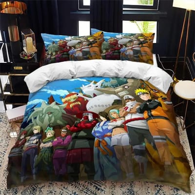 naruto dekbedovertrek kussensloop anime beddengoedset voor tienermeisjes mode dubbel queensize bed slaapkamerdecoratie cadeaus 140x200cm