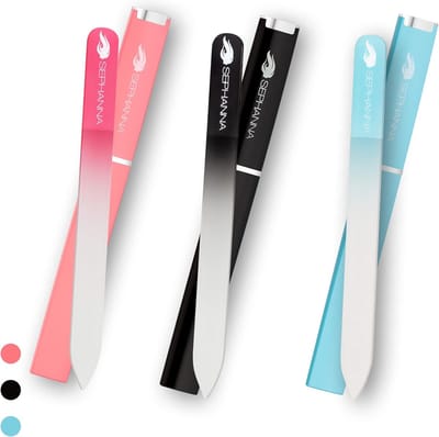 Set van 3 Premium Kristallen Nagelvijlen voor Perfecte Manicure en Pedicure