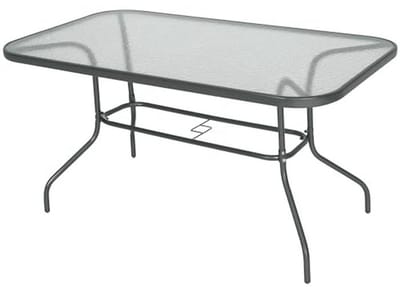 Moderne bistrotafel voor tuin en balkon met parasolgat - 140 x 80 cm