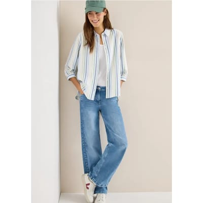Seersucker overhemd blouse
