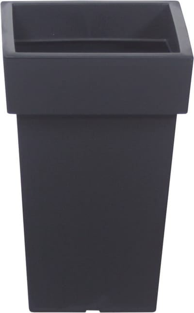 Prosperplast Kunststof plantenpot/bloempot Square - 19 x 29 cm - antraciet grijs - kunststof - 7 liter binnen/buiten
