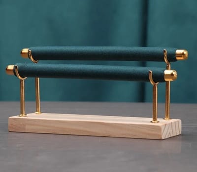 WiseGoods Premium Ringen Houder 2 Lagen - Sieradenhouder - Ringendoos - Ring Display - Sieraden Decoratie - Woondecoratie - Groen