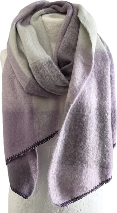 Sjaal - Dikke Kwaliteit - Geblokt - Lila - 220 x 50 cm (96969#)