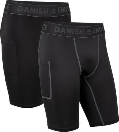 DANISH ENDURANCE Compressie Shorts - Hardloop Leggings Gym Sport & Workout - Heren - 2 Paar - L