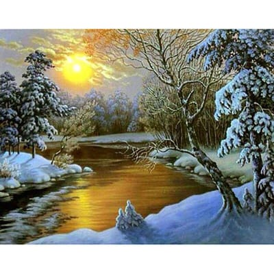Volledige ronde boor 5D DIY Diamond Painting Wintersneeuw Borduren Kruissteek 30X40CM