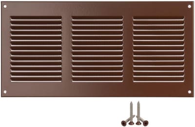 Ventilatierooster Metaal Bruin 300x150mm met Insectenhor - Afvoer- en Toekersrooster
