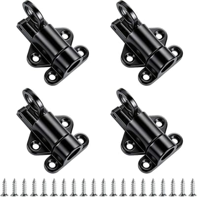 Set van 4 Deursloten, Schuifslot, Automatisch Veerslot, Tuindeurslot, Veiligheidslatch voor Schuifdeuren, Kastdeuren en Tuinpoorten