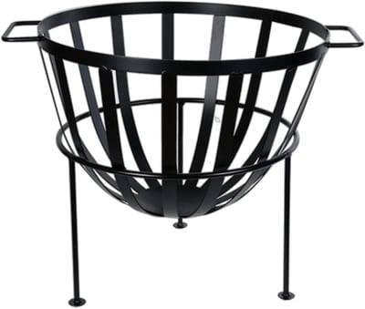 Vuurkorf halve bol - Buitenhaard metaal - Terras sfeerverlichting - Stabiele constructie - 61 x 50 cm - Zwart