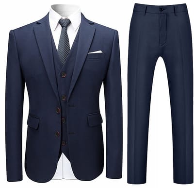 ALLTHEMEN Heren Pak 3-delig Slim Fit Pak Trouwpakken - Modern Jasje voor Zakelijk - S
