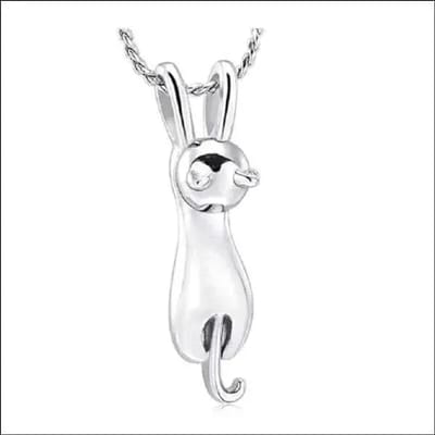 Aramat Jewels | Gedenkhangers | Stalen Ashanger Poes – 8 Modellen Kat Gedenksieraad Zilver Goud Zwart | Poes-Zilverkleur-3x2cm | |15mm | Staal | Volwassenen | Verkleurd niet