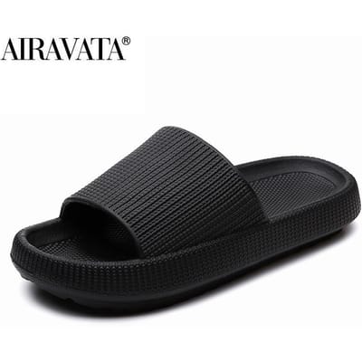 Dames Slippers Strand Eva Zachte Zool Slide Sandalen Vrijetijdsschoenen Heren Dames Binnen Badkamer Antislip Schoenen 44-45 black