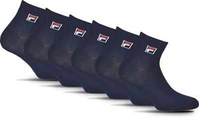 FILA - Quartersokken / Enkelsokken - 6 Pack - Maat 35/38 - Navy - Klein Logo op de enkel