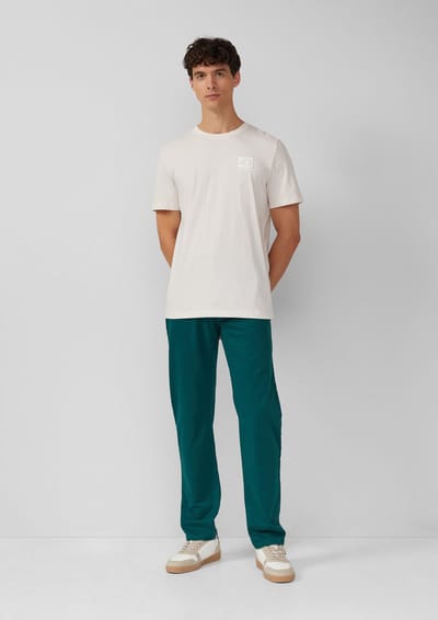 s.Oliver - male - Chino van katoenmix met logodetails