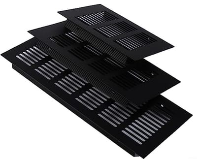 Aluminium Ventilatierooster 150x400mm - Zwart - Geschikt voor Kasten en Garderobes