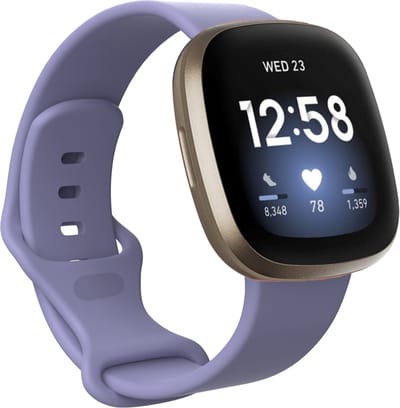 Bandje geschikt voor Fitbit Sense - Maat L - Polsband - Horlogebandje - Siliconen - Lila