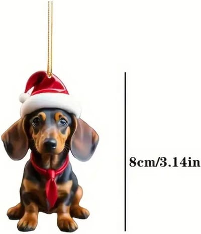 Livano Kerstballen - Kerstversiering - Acryl - Teckel - Feestelijke Decoratie