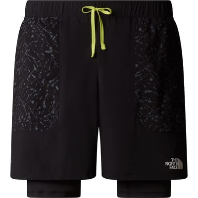 The North Face Sunriser 2in1 6in Hardloopshorts Heren-Zwart,Neongroen