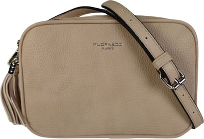 Flora&Co - Paris - Crossbody handtas - 2 vakken met rits - instelbare riem - beige - lange riem 130cm