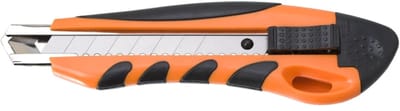 Afbreekmes 18 mm – Professioneel Snap-Off Breekmes – Rubberized Schokbestendige Behuizing – Automatische Mesvergrendeling – Inclusief Afbreekbaar Mes – Geschikt Voor Zwaar Snijwerk, Doe-Het-Zelf En Algemeen Gebruik [10814]