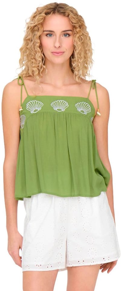 Only Noell Life Mouwloos T-shirt Groen M Vrouw