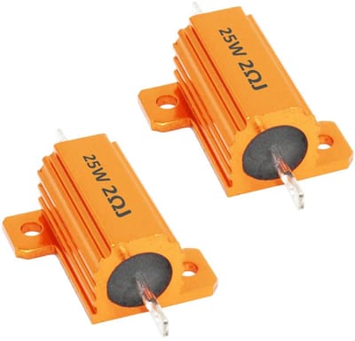 SPHProducts - Draadweerstand - LED Belastingsweerstand - Aluminium Behuizing - 25W 2 Ohm - Vermogensweerstand - Geschikt voor Elektronica - Compacte S