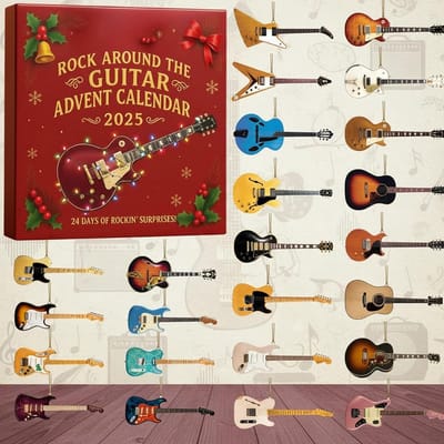 Adventskalenders - 2025 Gitaar Adventskalender - 24-daagse aftelkalender - 24 mini-gitaarornamenten - Rock-'n-rollcadeau - Perfect voor muzikanten - Gitaarliefhebbers - Verzamelaars - Feestdecoratie - Kerstcadeau