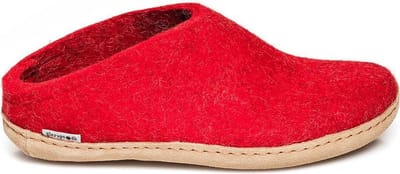 Glerups Slipper met leren zool-Rood-39