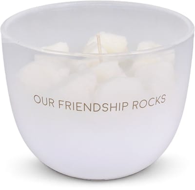 MY FLAME - Sojakaars - OUR FRIENDSHIP ROCKS - Geur: Fresh Cotton - Maat: D11 x H8,5 cm - Branduren: 75u