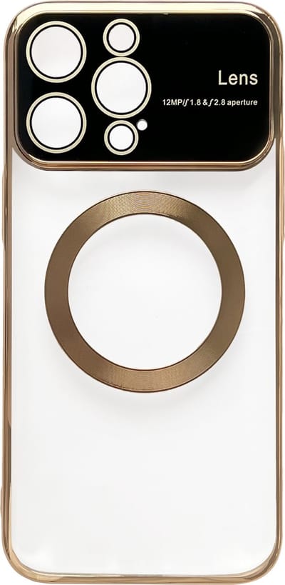 Casemania Hoesje Geschikt voor Apple iPhone 15 Pro - Goud - Siliconen Back Cover met Camera Lens Bescherming - Geschikt voor Magsafe