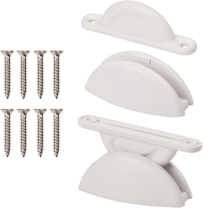 Deurvergrendeling Camper - Deurstopper Caravan - Schade Voorkomen - Nylon Kunststof - 7.5 cm - Wit
