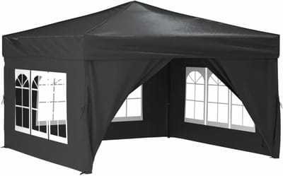 Feesttent met Zijwanden - Partytent Gazebo - Buitenfeesten Organiseren - UV- en Waterbestendig - 3x3m - Antraciet