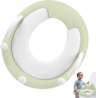 Kinder toiletbril - Peuter pottraining - Zelfstandig naar toilet - Met handvatten rugleuning - 38x35 cm - Groen